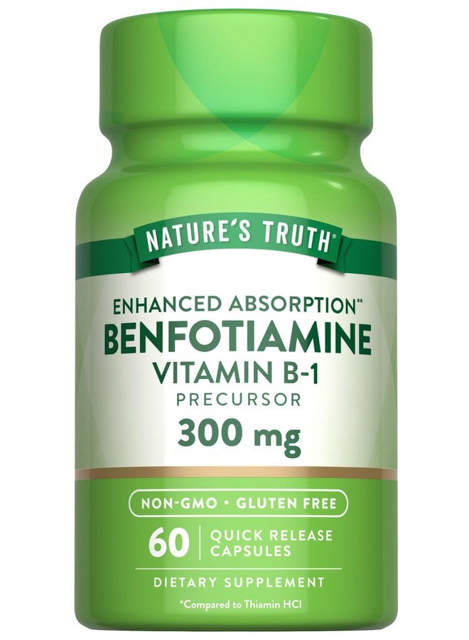 Nature's Truth Benfotiamine | 300mg | 60 Count | Non-GMO and Gluten Free Supplement | Vitamin B1 Precursor - Image 1