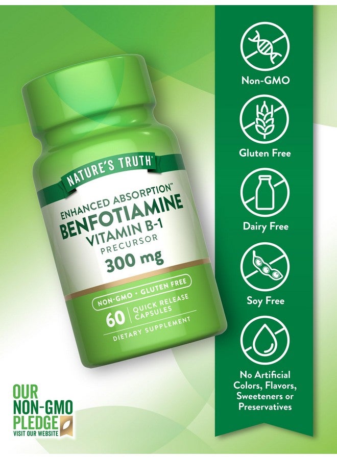 Nature's Truth Benfotiamine | 300mg | 60 Count | Non-GMO and Gluten Free Supplement | Vitamin B1 Precursor - Image 3