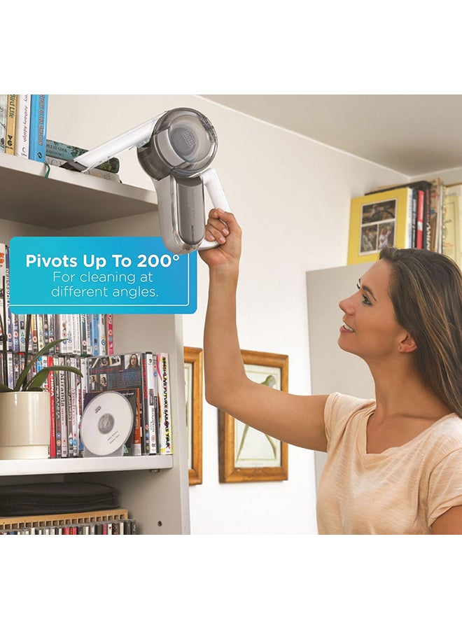 BLACK+DECKER Cordless Dustbuster Pivot Hand Vacuum 18V 440 ml 35 W PV1820L-GB White Grey - Image 4