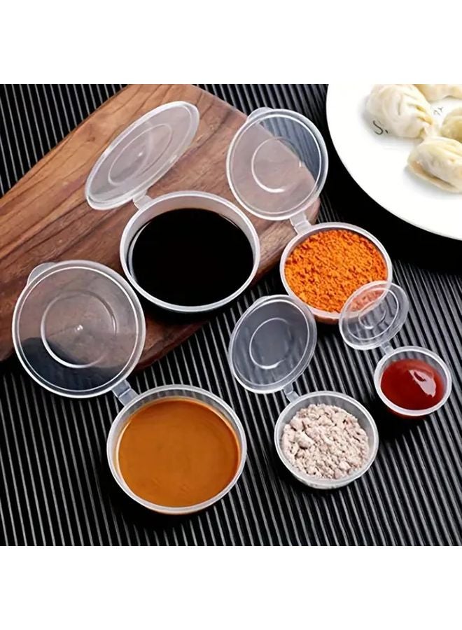 Enhanced Version 50 Pieces Plastic Soy Sauce Containers With Lids Mini Seasoning Bottles - Image 4
