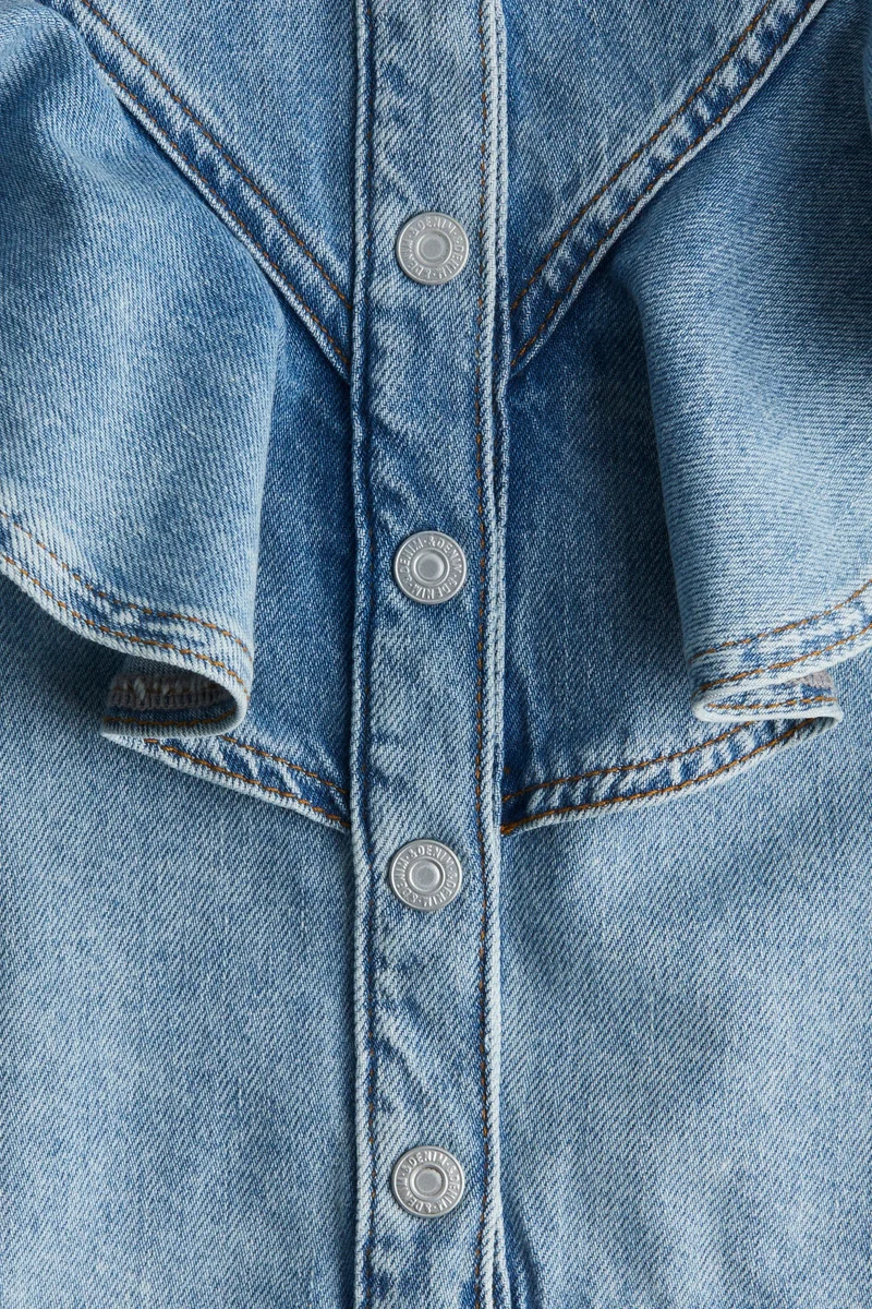H&M Flounced denim blouse