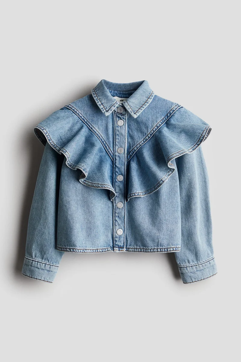 H&M Flounced denim blouse