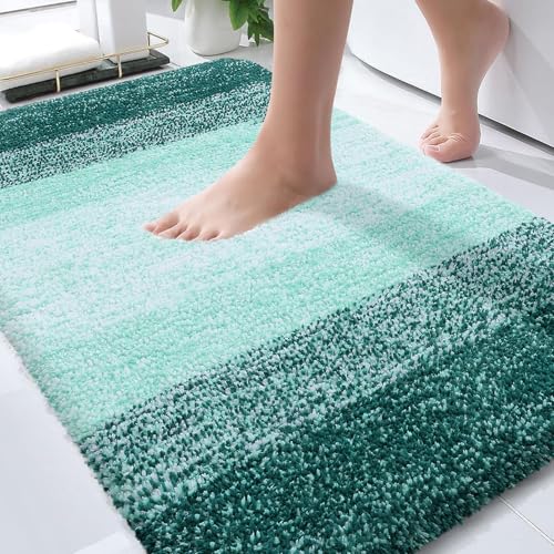 OLANLY Bathroom Rugs Mat 36x24 Extra Soft Absorbent Microfiber Bath Rugs Rubber Backing Quick Dry Washable Bath Mats for Bathroom Floor Tub and Shower Home Decor Accessories Blackish Green - Image 1