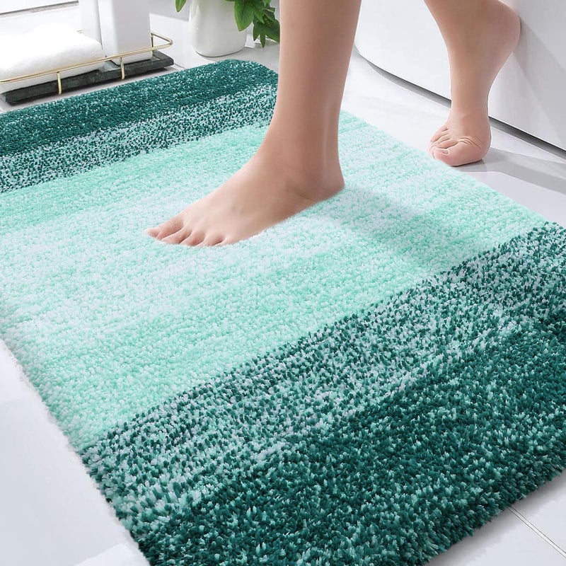 OLANLY Bathroom Rugs Mat 36x24 Extra Soft Absorbent Microfiber Bath Rugs Rubber Backing Quick Dry Washable Bath Mats for Bathroom Floor Tub and Shower Home Decor Accessories Blackish Green - Image 2