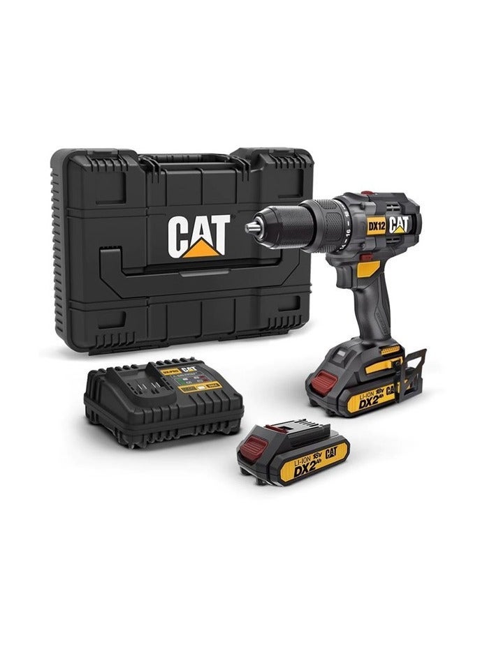 CATERPILLAR CAT DX12 Brushless Cordless Drill – 18V High Performance Power Drill Driver – Heavy Duty Wireless Drill for Professional & Home Use - 65N.m - Image 1