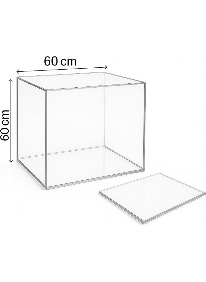 Horoof Home Horoof Home® Clear Acrylic Display Case with White Base – 60x60x60 cm, 5mm Lid – Dustproof & Sturdy Collectible Storage Box  - Image 2