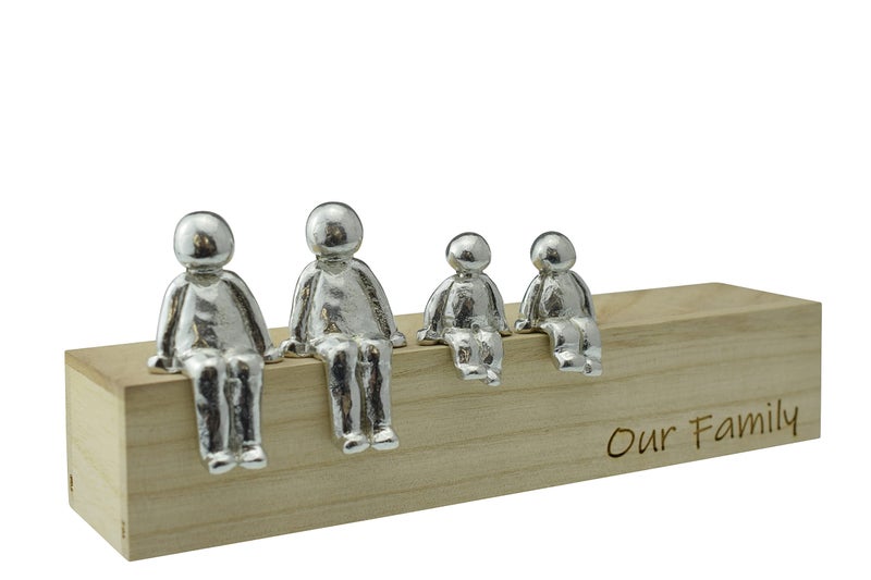 Pirantin Our Family Ornament  Choose Your Family Combination 2 Children Box  Woodgrain May Vary