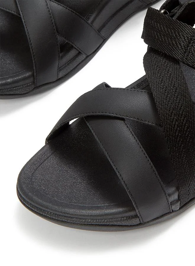 Fitflop ADONIS MENS ADJ. LEATHER/WEBBING B/STRAP SANDALS
