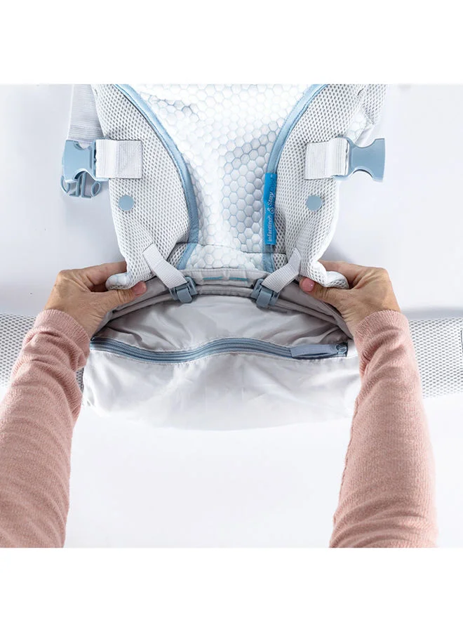 إنفانتينو حامل الأطفال Staycool 4 في 1 قابل للتحويل بتصميم مريح للأطفال الصغار والكبار مع جيب تخزين (3.6 - 18.14 كجم) - رمادي