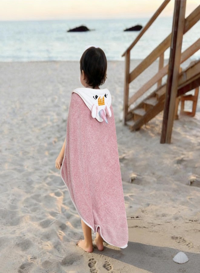 Hwieccogts Super Soft Baby Bath Towel, Cute Animal Baby Towels, Lightweight and Warm, 34x34 Inch for Newborn Infant,Toddler (Pink) - Image 3