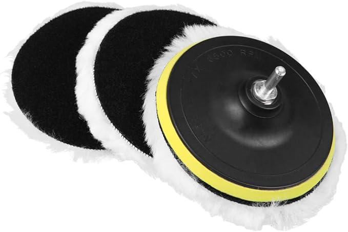 White Medium Reusable Wool Polishing Pads for Car Waxing Auto Detailing Paint Sealing and Enhancing - Image 1