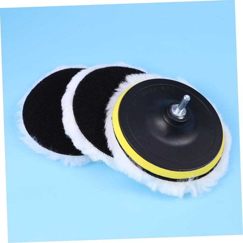 White Medium Reusable Wool Polishing Pads for Car Waxing Auto Detailing Paint Sealing and Enhancing - Image 3