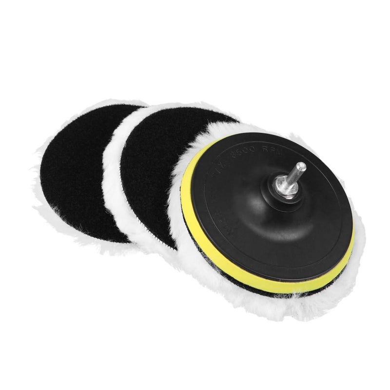 White Medium Reusable Wool Polishing Pads for Car Waxing Auto Detailing Paint Sealing and Enhancing - Image 2