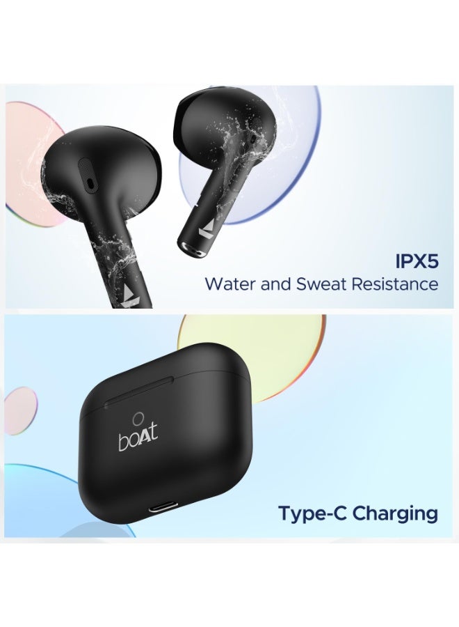 boAt Airdopes Ace TWS in Ear Earbuds with 35 HRS Playback, 13mm Drivers, Dual Mics ENx And Beast Mode - Black - Image 3