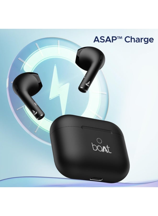 boAt Airdopes Ace TWS in Ear Earbuds with 35 HRS Playback, 13mm Drivers, Dual Mics ENx And Beast Mode - Black - Image 2