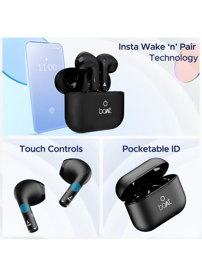 boAt Airdopes Ace TWS in Ear Earbuds with 35 HRS Playback, 13mm Drivers, Dual Mics ENx And Beast Mode - Black - Image 5