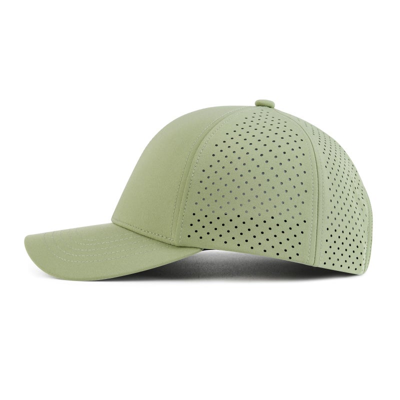 VOBOOM Men Quick Dry Baseball Cap Laser Cut Mesh Ball Curved Brim Snapback Hat (Green) - Image 3