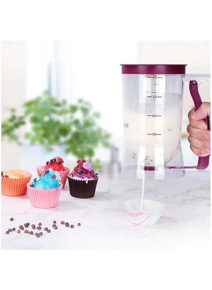 Generic Pancake Batter Dispenser - Kitchen Must Have Tool for Perfect Pancakes, Cupcake, Waffle, Muffin Mix, Cake & Crepe - Easy Pour Baking Supplies for Griddle - Pancake Maker with Measuring Label  - Image 4