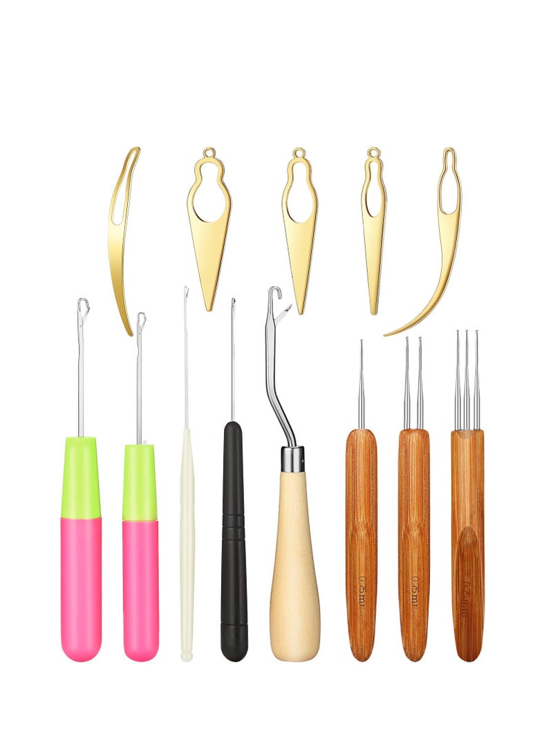 SYOSI Dreadlocks Crochet Hooks Set, Latch Hook Crochet Needles, Dreadlocks Crochet Hook, Locking Hair Extensions Tool for Braid Craft, Dreadlocks, Gift to Friends, Lovers or Families - Image 1