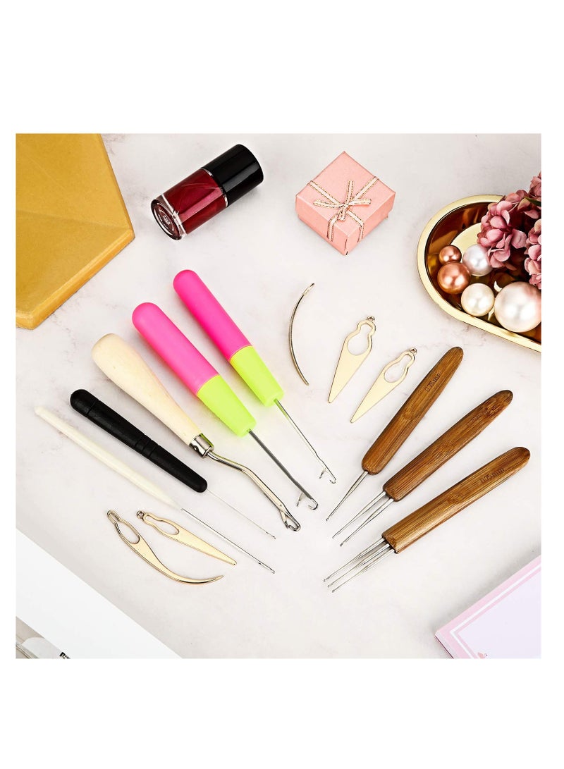 SYOSI Dreadlocks Crochet Hooks Set, Latch Hook Crochet Needles, Dreadlocks Crochet Hook, Locking Hair Extensions Tool for Braid Craft, Dreadlocks, Gift to Friends, Lovers or Families - Image 3