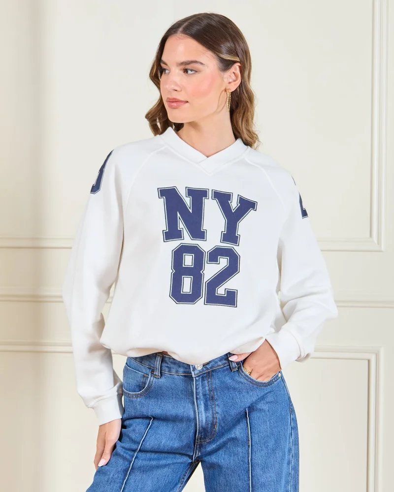 Redtag Women White Printed Sweatshirt