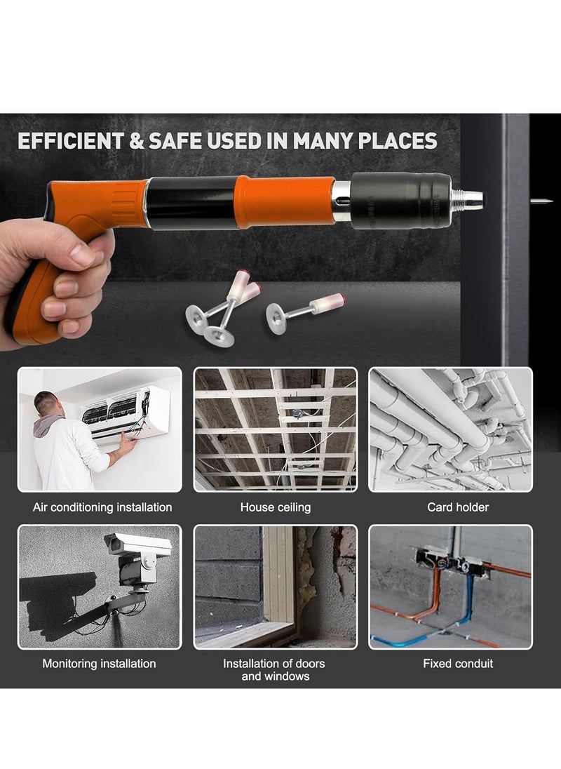 Aideli - Manual Mini Steel Nail Gun ，Portable Nail Gun, Steel Nail Gun for Red Brick Walls,Concrete Walls, Household Nail Gun Tools with 10 Round Nails - Image 1