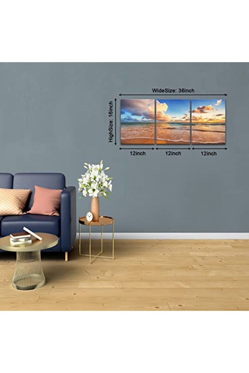 KAWAHONE Sunrise Beach Canvas Wall Art - Image 2
