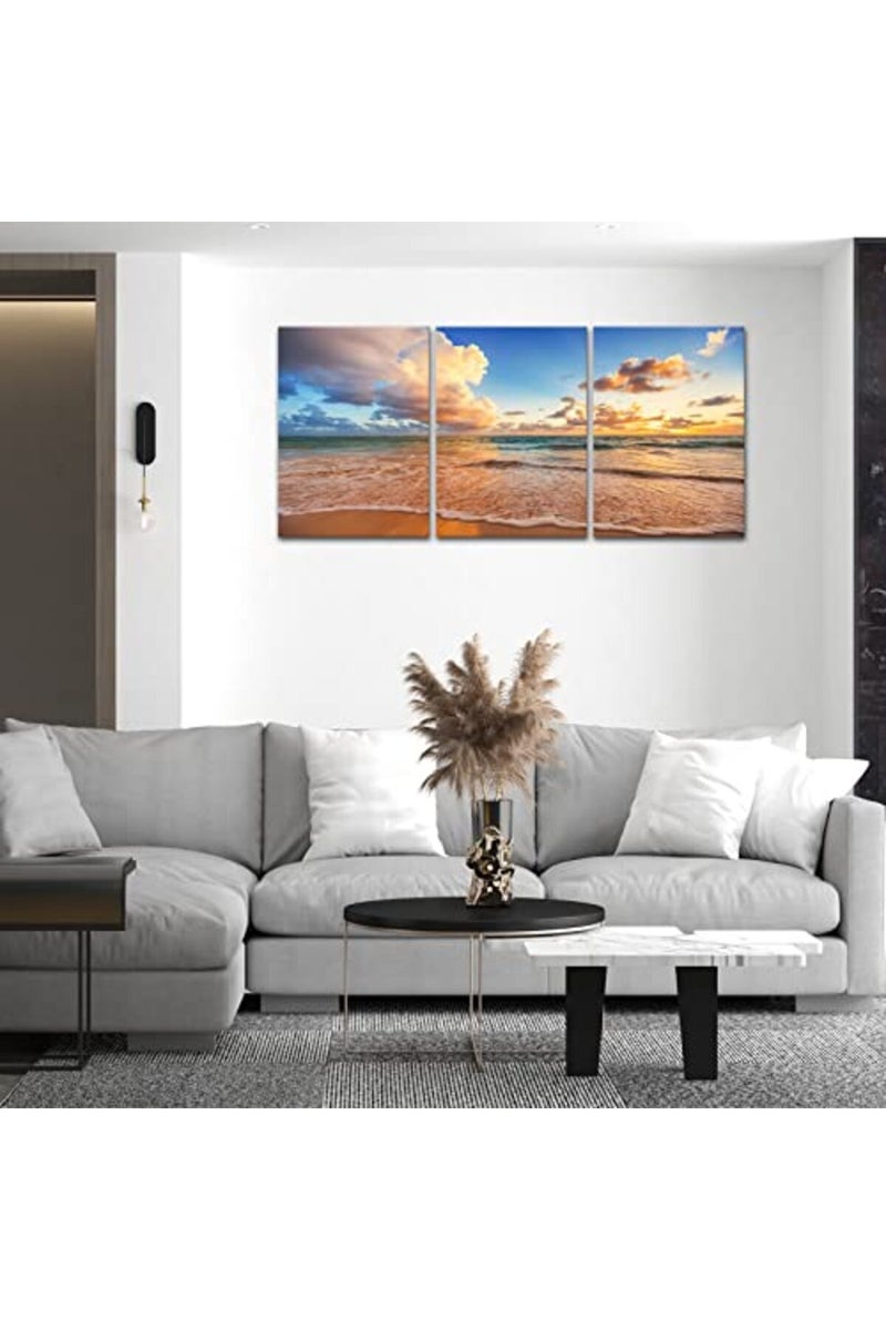 KAWAHONE Sunrise Beach Canvas Wall Art - Image 5