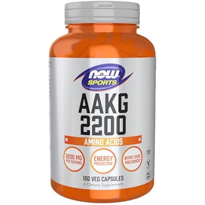 Now Sports AAKG 2200, Arginine, Energy Productuion, 180 Veg Capsules - Image 1