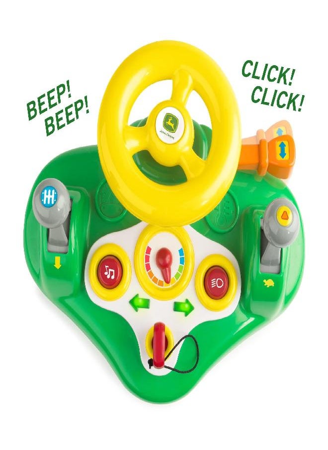 John Deere John Deere Busy Driver, Kids Toy Steering Wheel & Driving Dashboard, 12 Months and Up Green  - Image 3