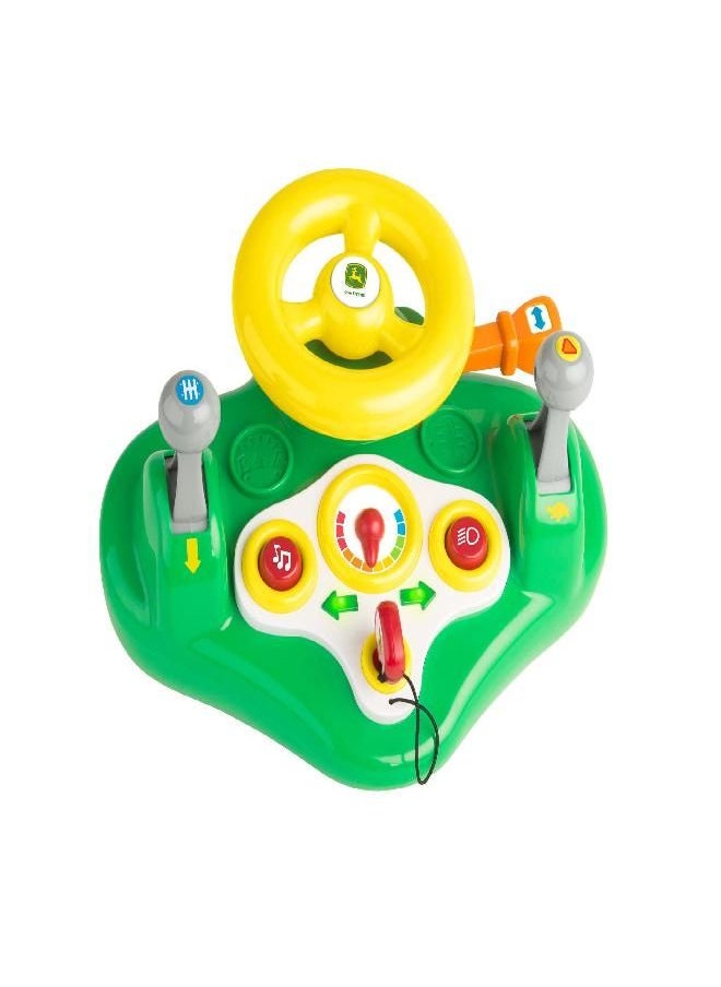 John Deere John Deere Busy Driver, Kids Toy Steering Wheel & Driving Dashboard, 12 Months and Up Green  - Image 1
