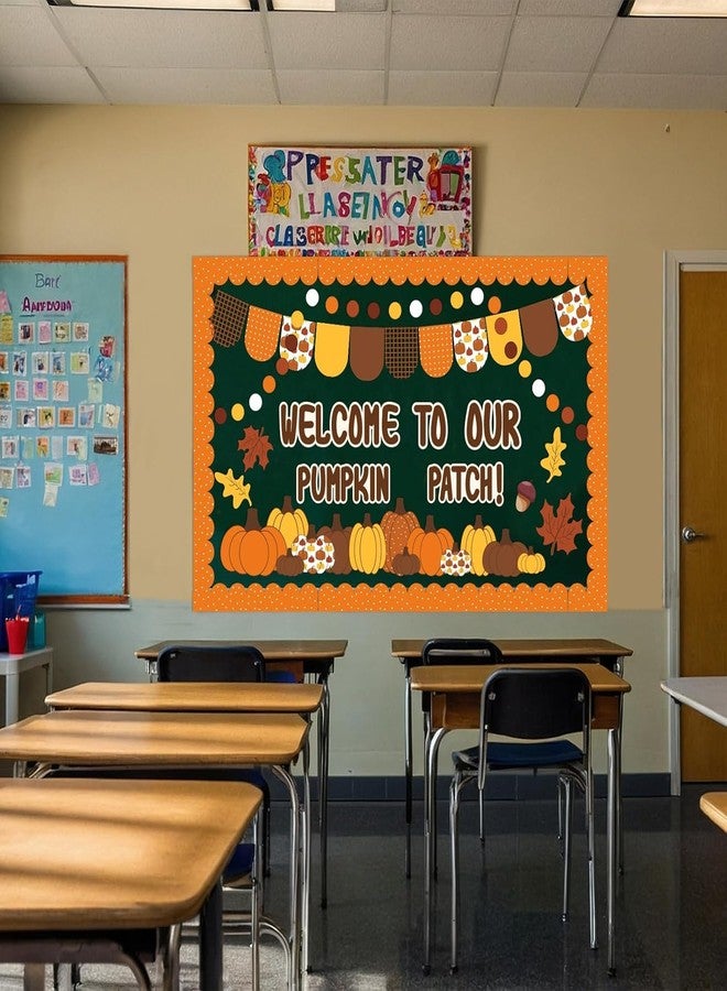 VABAMNA Fall Bulletin Board Decorations, Fall Classroom Decorations, 91Pcs Black Orange Fall Pumpkin Patch Paper Cutouts for School Classroom Autumn Halloween Thanksgiving Harvest Party Decor Supplies - Image 5