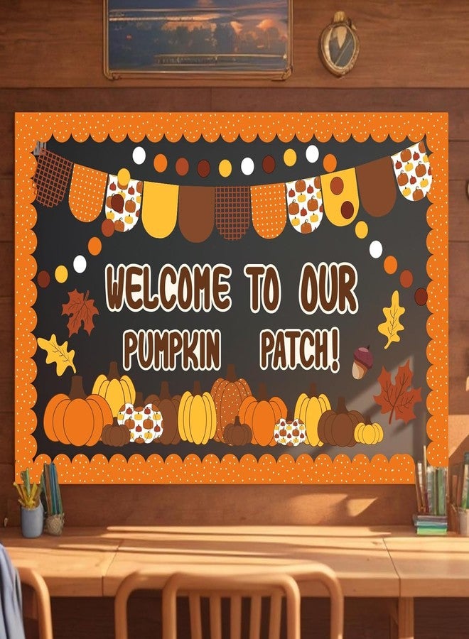 VABAMNA Fall Bulletin Board Decorations, Fall Classroom Decorations, 91Pcs Black Orange Fall Pumpkin Patch Paper Cutouts for School Classroom Autumn Halloween Thanksgiving Harvest Party Decor Supplies - Image 2