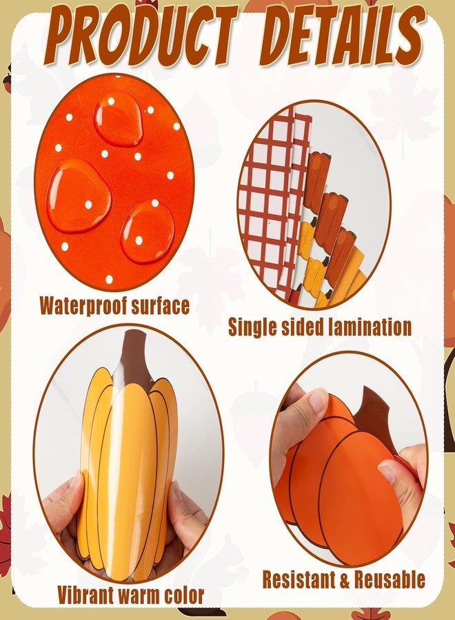 VABAMNA Fall Bulletin Board Decorations, Fall Classroom Decorations, 91Pcs Black Orange Fall Pumpkin Patch Paper Cutouts for School Classroom Autumn Halloween Thanksgiving Harvest Party Decor Supplies - Image 3