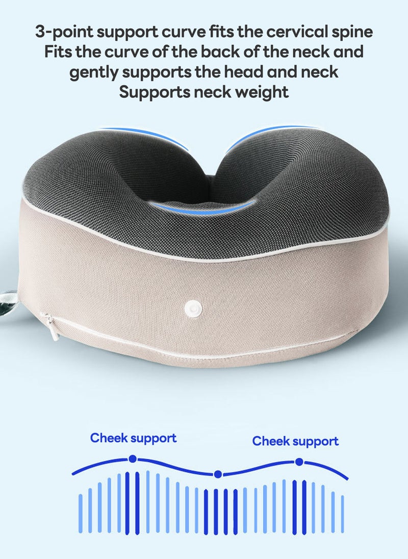 شاربدو وسادة سفر على شكل حرف U وسادة قيلولة قابلة للتخزين وتأتي بمقاس 28*27*10 سم (مع حقيبة تخزين واحدة) - Image 5