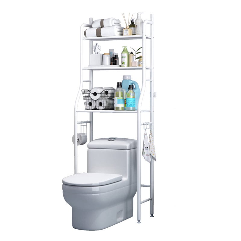 Over-The-Toilet Space Saver Bathroom Storage Rack, 3-Tier Toilet Shelf Free Standing Bathroom Organizer, Metal Shelves for Laundry Balcony