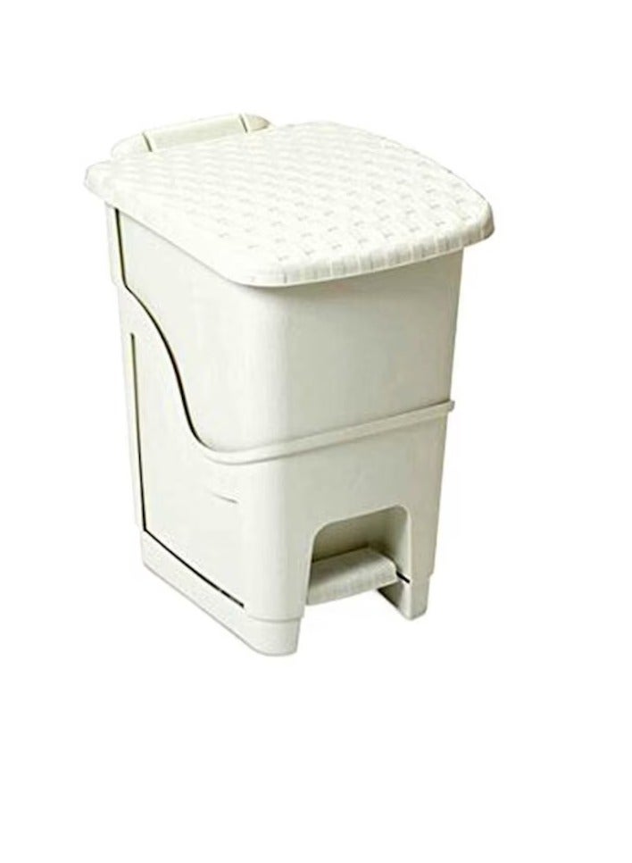 Dea Home Rattan Pedal Waste Bin ART440 White 6L - Image 1