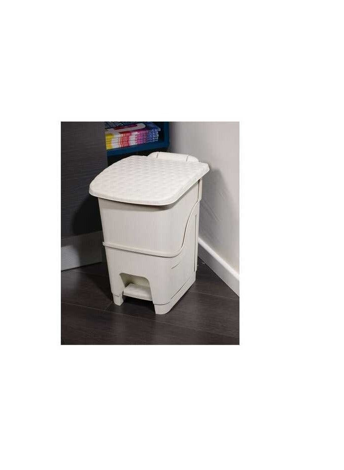 Dea Home Rattan Pedal Waste Bin ART440 White 6L - Image 2