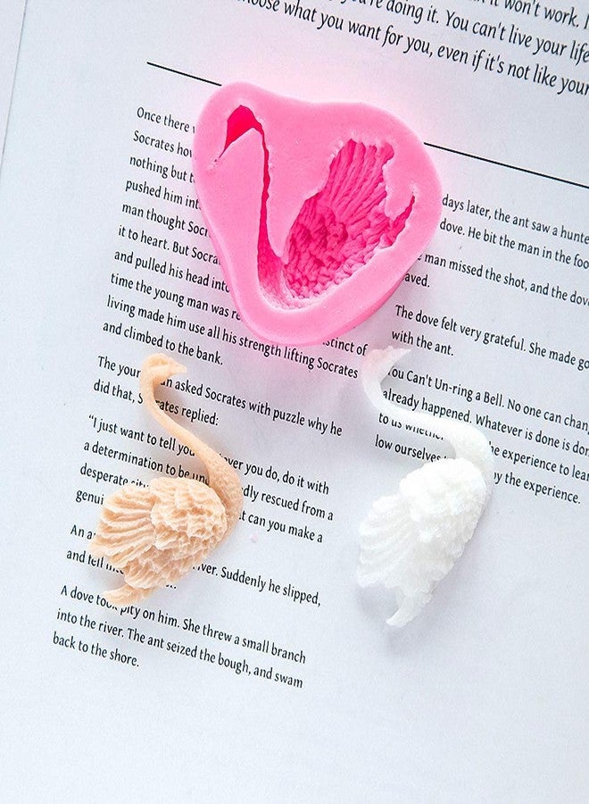 Fewo قالبان من السيليكون على شكل بجعة لتزيين الكيك والشوكولاتة والحلوى، قالب عجينة السكر، أدوات تزيين الكيك، قالب من طين البوليمر والراتنج (يسار ويمين) - Image 2