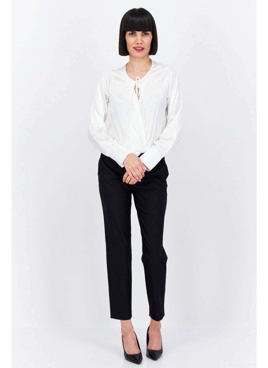 Missguided Women Solid Long Sleeves Bodysuit, White  - Image 4