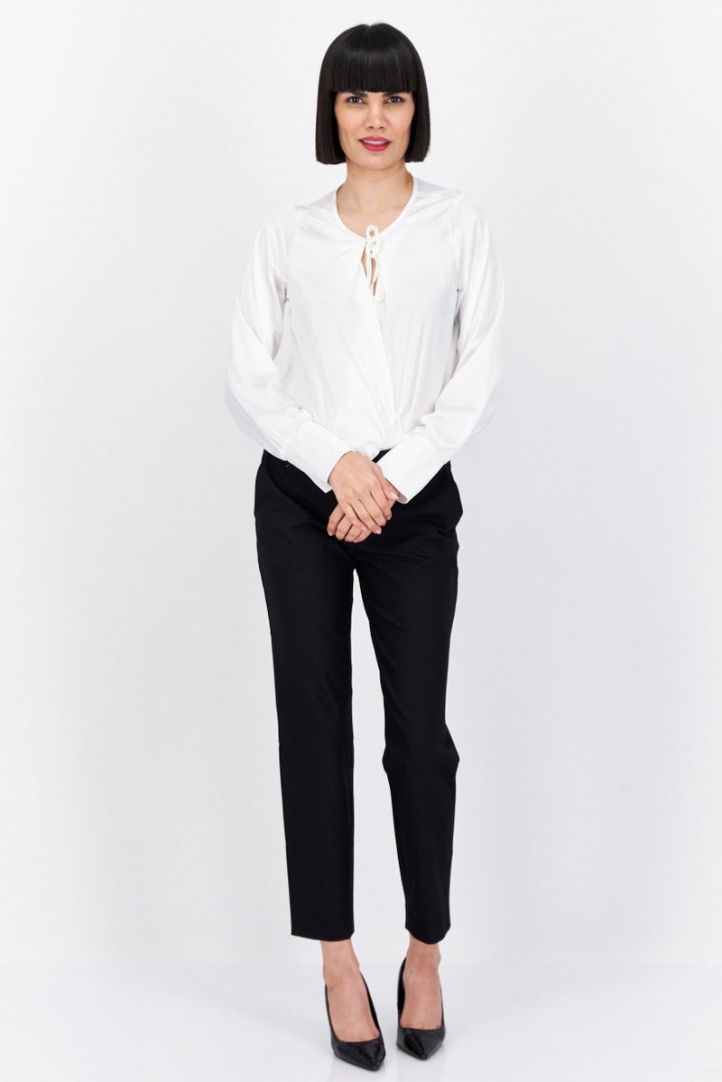 Missguided Women Solid Long Sleeves Bodysuit, White - Image 4