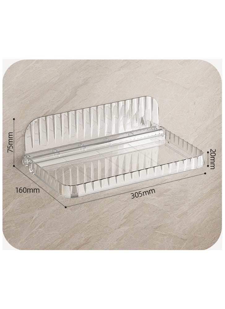 2-Piece Foldable No Driling Punch-free Wall Mounted Plastic Bath Storage Rack Organizer for Home Bathroom Kitchen Wash Basin