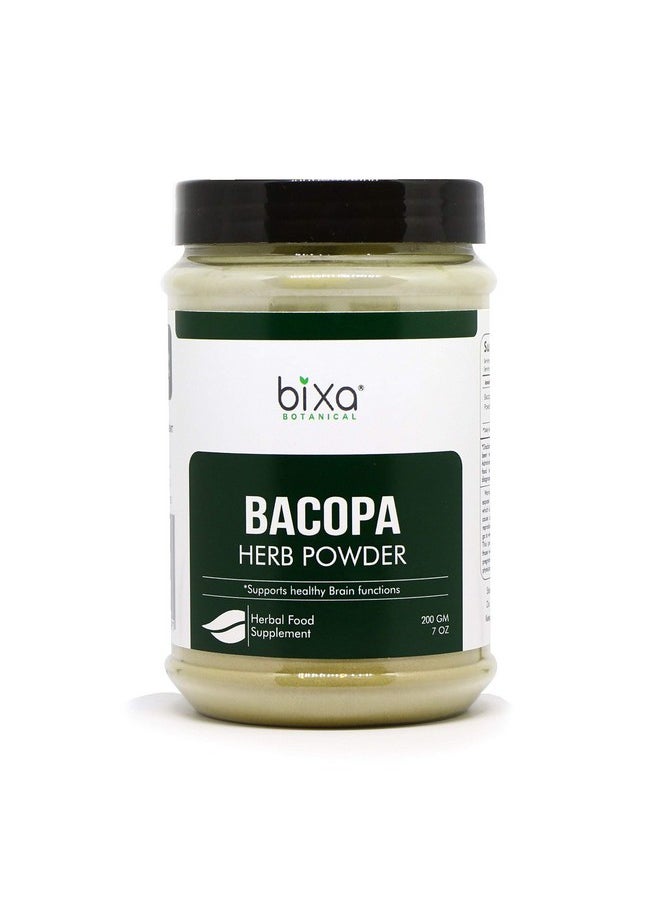 bixa BOTANICAL - Brahmi Powder (Bacopa Powder) 200G / 7 Oz (Bacopa Monnieri/Brahmi Leaves) Ideal Brain Tonic ; Ayurvedic Herbal Supplement For Brain Intelligence & Focus ; Useful To Improve Voice Quality - Image 1