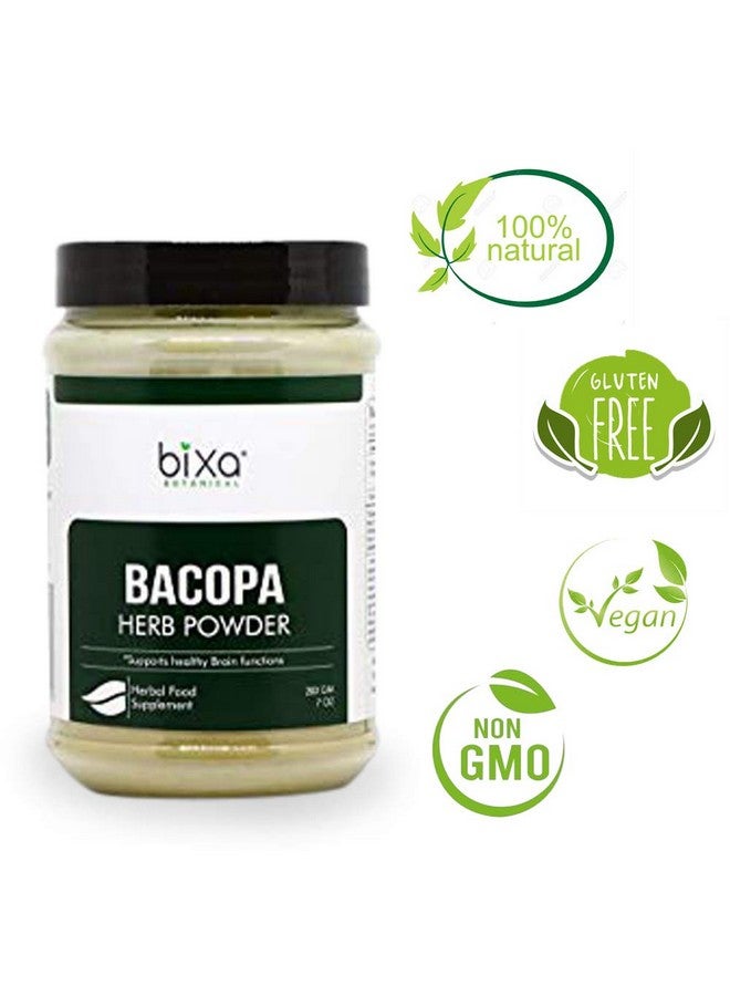bixa BOTANICAL - Brahmi Powder (Bacopa Powder) 200G / 7 Oz (Bacopa Monnieri/Brahmi Leaves) Ideal Brain Tonic ; Ayurvedic Herbal Supplement For Brain Intelligence & Focus ; Useful To Improve Voice Quality - Image 1