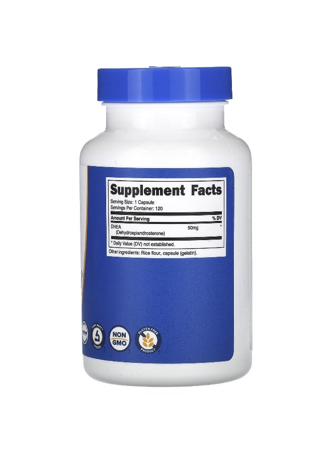 Nutricost, DHEA, 50 mg, 120 Capsules (Packaging may vary) - Image 2