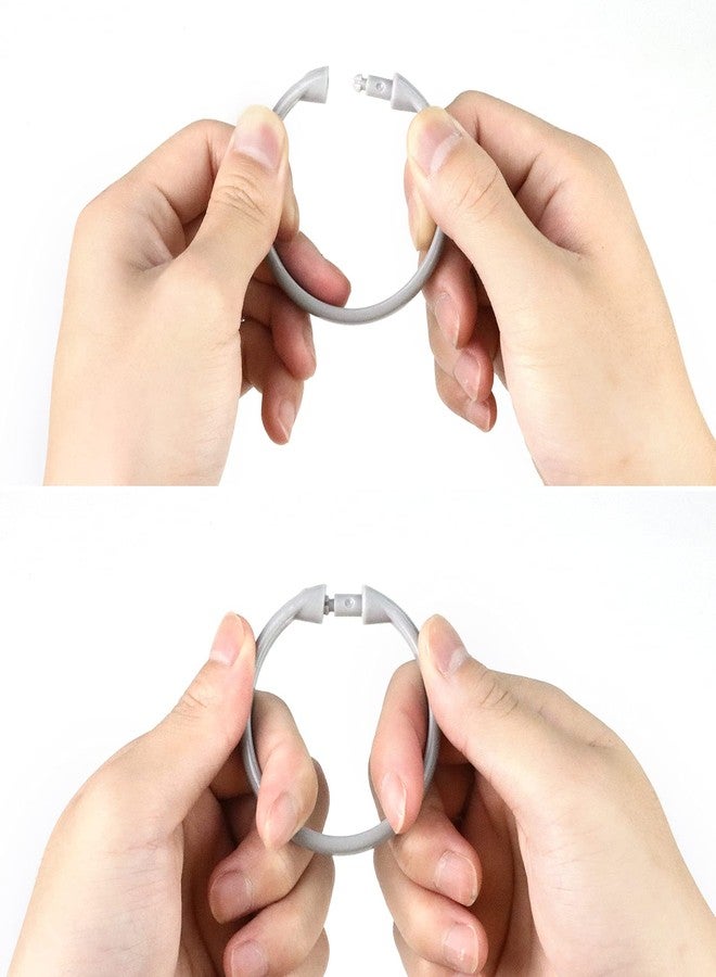 Qulable Shower Curtain Rings-12 Pack- Plastic Shower Curtain Hooks O-Shaped Rings Hook Glide Easily on Bathroom Shower Rod(Grey) - Image 5