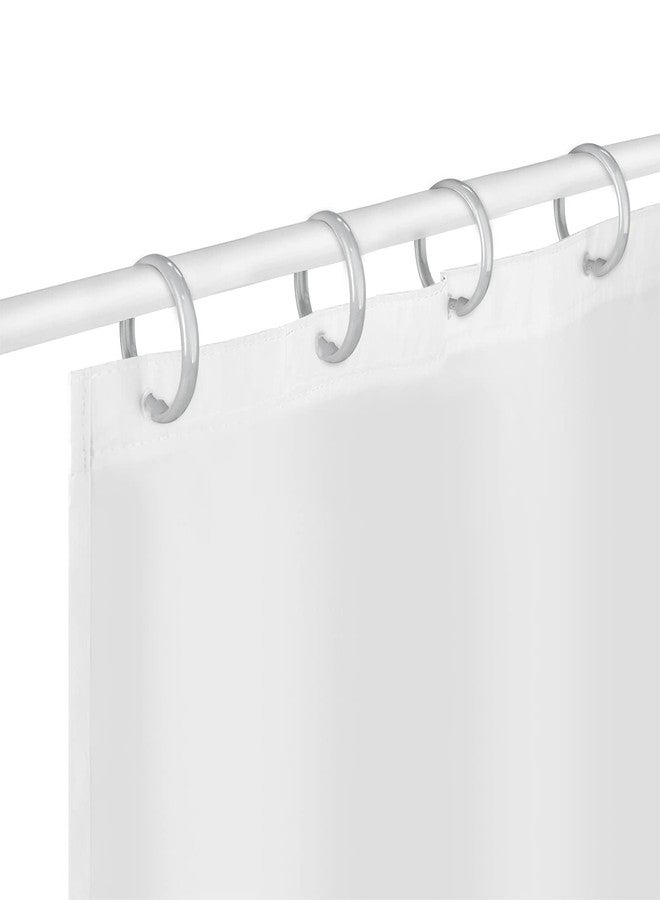 Qulable Shower Curtain Rings-12 Pack- Plastic Shower Curtain Hooks O-Shaped Rings Hook Glide Easily on Bathroom Shower Rod(Grey) - Image 2