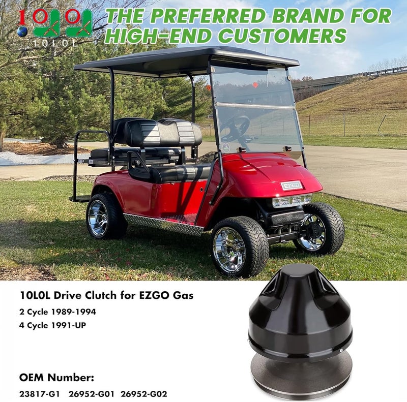 10L0L Golf Cart Drive Clutch for EZGO Gas 2 Cycle 1989-1994, 4 Cycle 1991-UP - Image 2