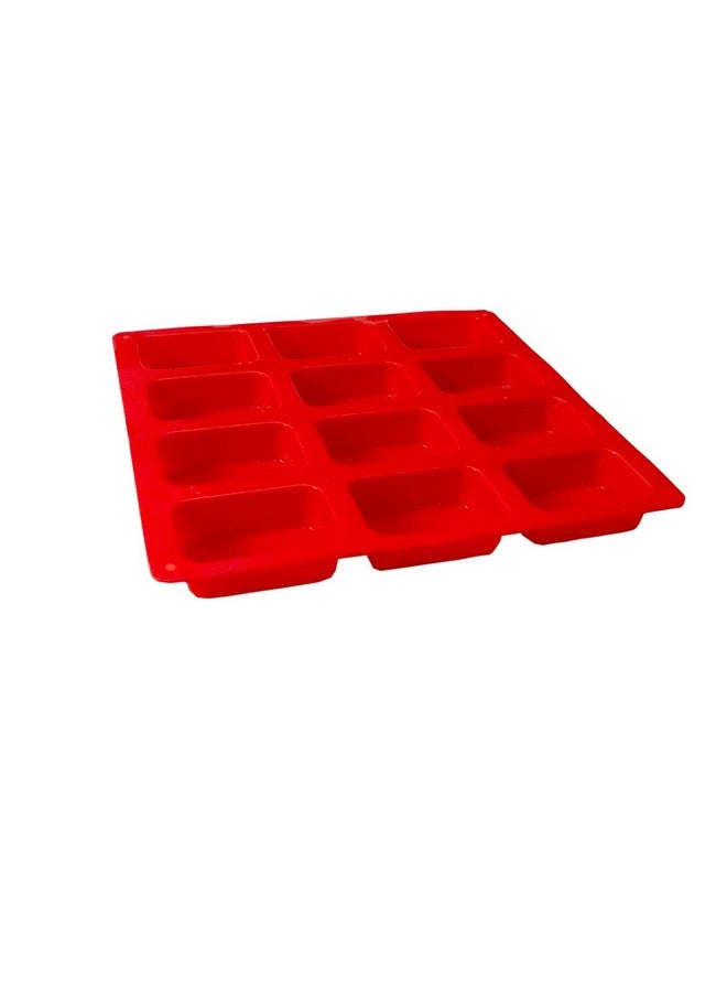 Clazkit قالب صابون سيليكون مستطيل الشكل من كلزكيت 12 تجويف، قوالب شوكولاتة، قوالب حلوى سيليكون للمافن/البودينغ، 5.3 × 7.3 × 2.7 سنتيمتر - Image 1