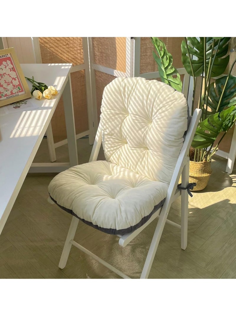 Arabest 1pc Casual Style Polyester Seat Cushion, Solid Color Integrated Office Chair Pad, Dining Chair Cushion, Simple And Comfortable Lazy Cushion For Home And Office Use - White  - Image 2